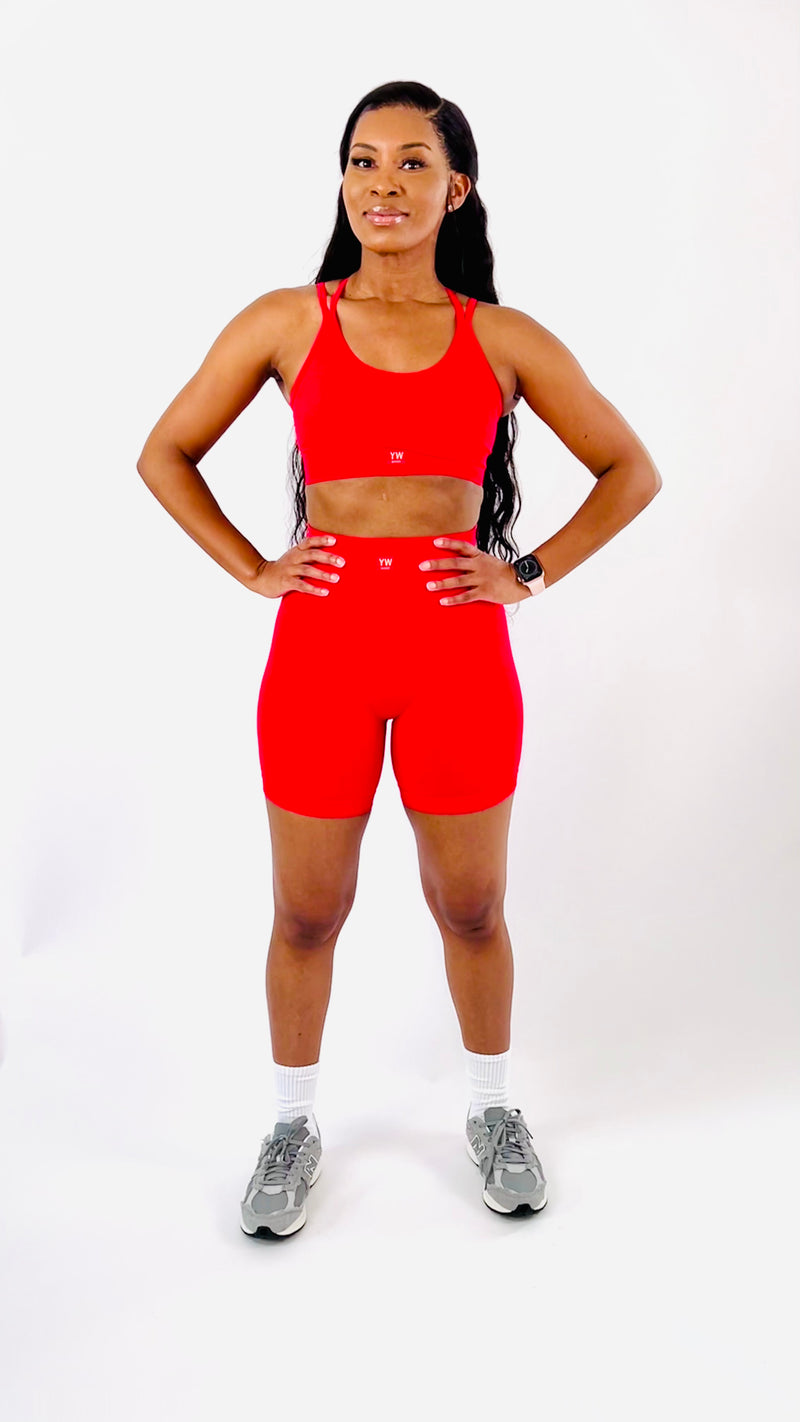 Scuplt Cycling Short Set-Vibrant Red