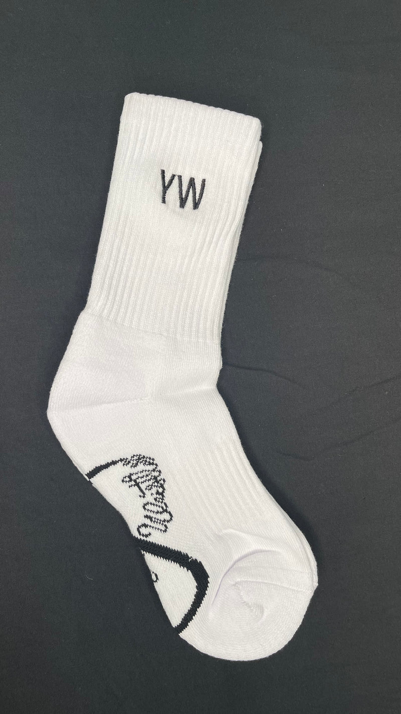 YW Crew Socks-White