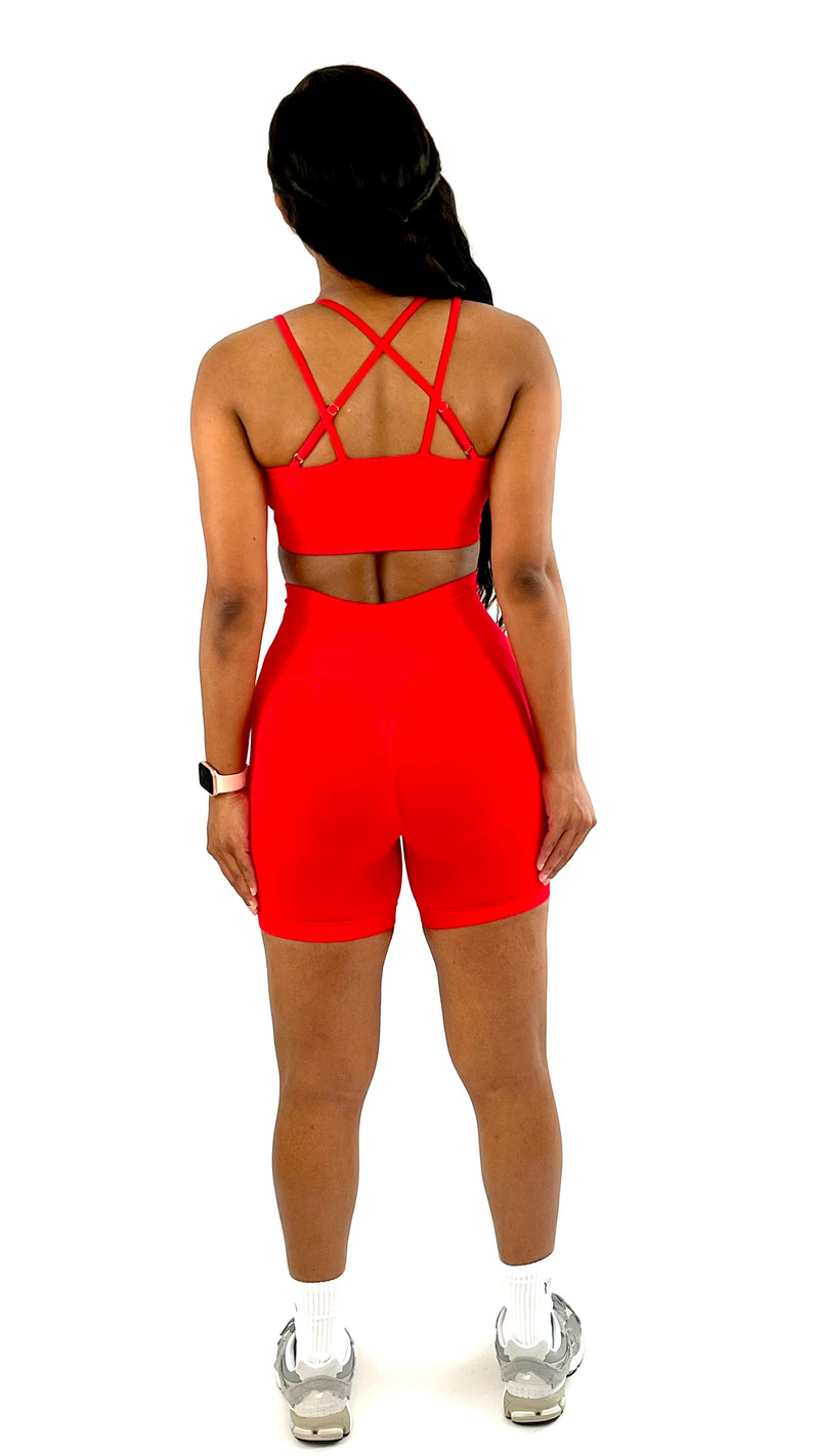 Scuplt Cycling Short Set-Vibrant Red