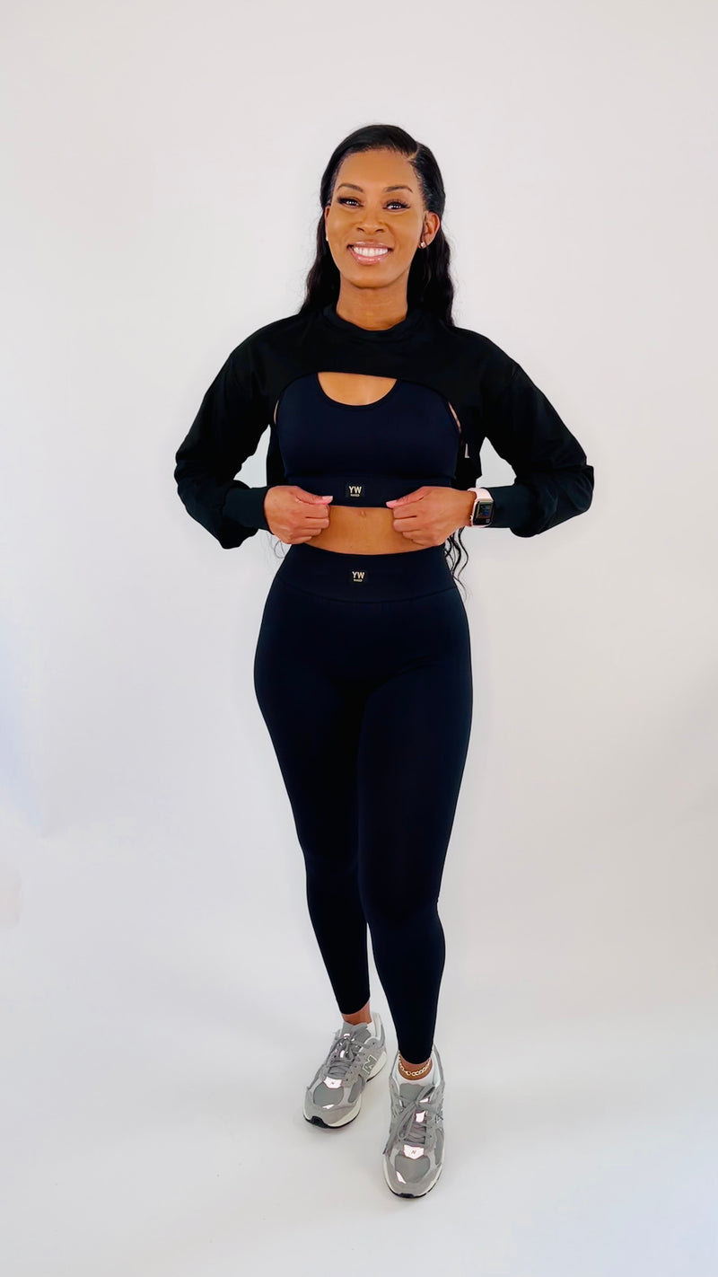 YW Cropped Shrug-Black