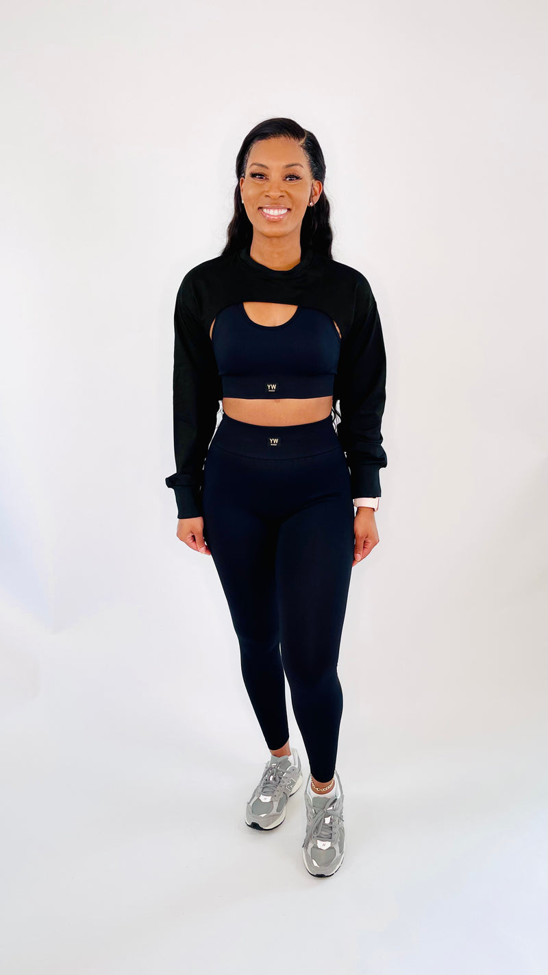 YW Cropped Shrug-Black