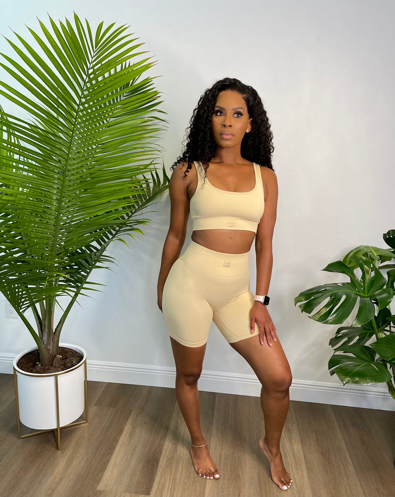 YW Naked Ribbed Short Set